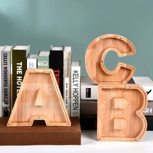 Tirelire Lettre en Bois