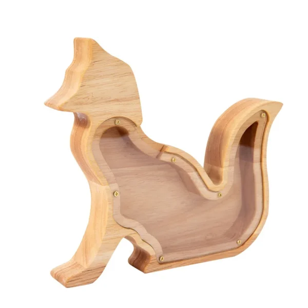 Tirelire Renard Bois